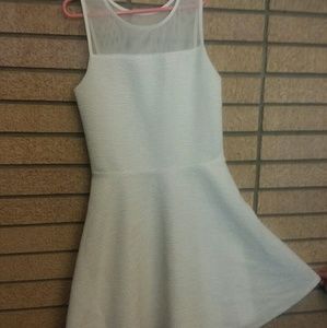 White with gold sparkled dress